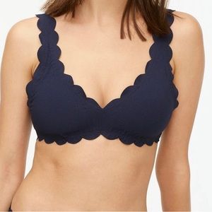 J. Crew Navy Blue Scalloped Bikini Top Plus Size 3X